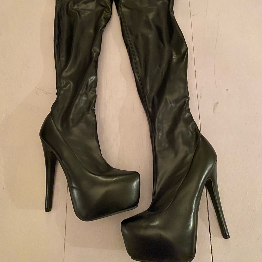 Leather Platform Stilettos